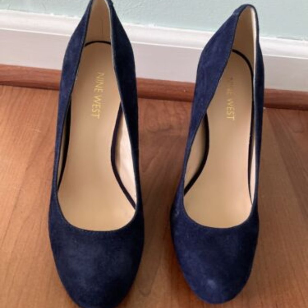 Nine West Suede Pumps Navy Blue Size 6